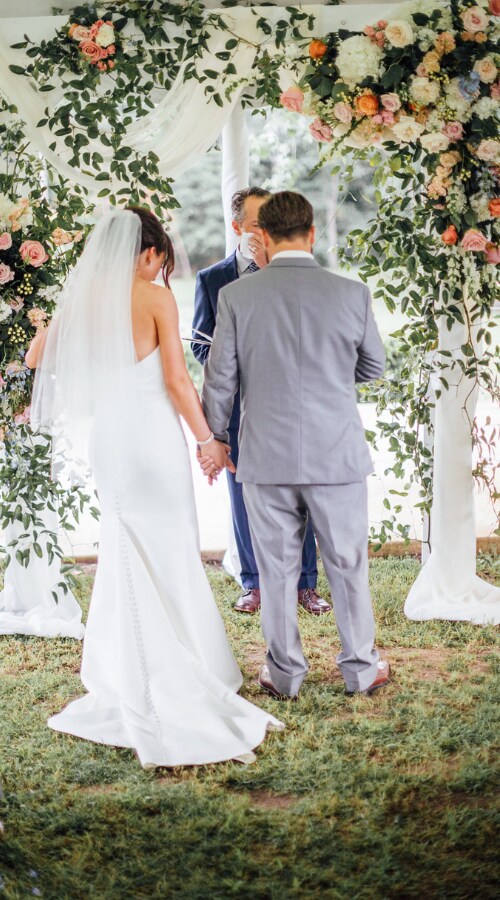 Peach Flowers for a wedding arch